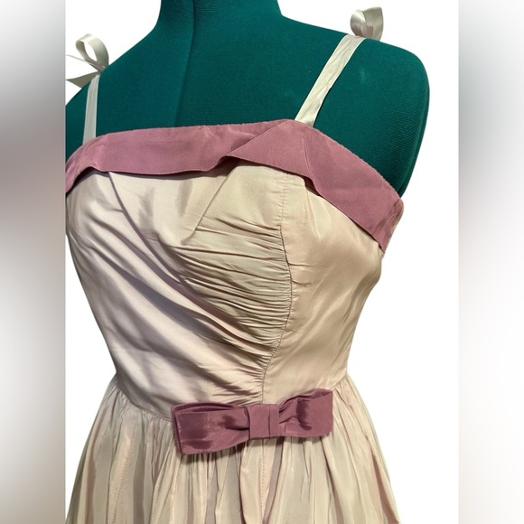 Vintage 1950's Blue Candi Jones Cali Party Prom DRESS Gown Fit & Flare Petticoat - Picture 4 of 12